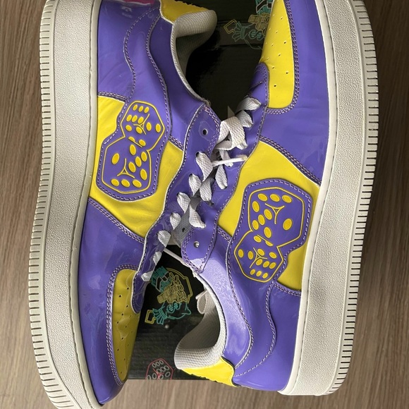 High Roller Dont Crap Out AF1 Size 9 "Lakers" - Picture 1 of 5
